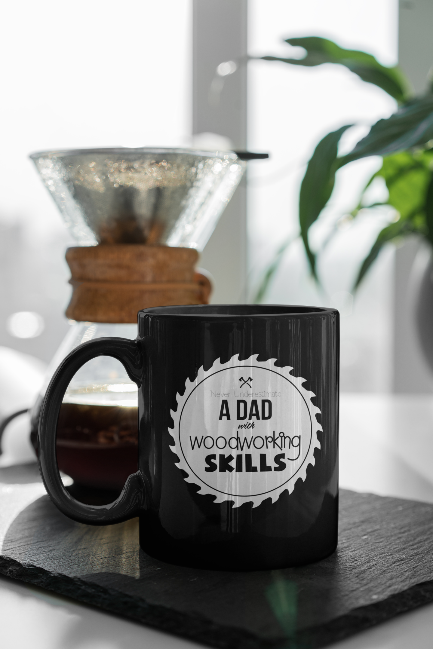 Never Underestimate A Dad With Woodworking Skills Mug