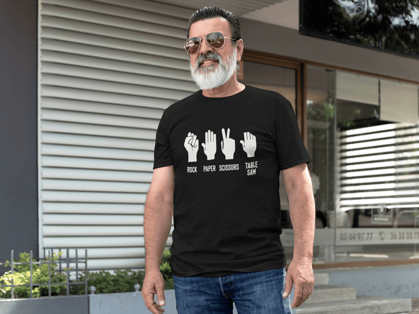 Rock Paper Scissors Table Saw T-shirt