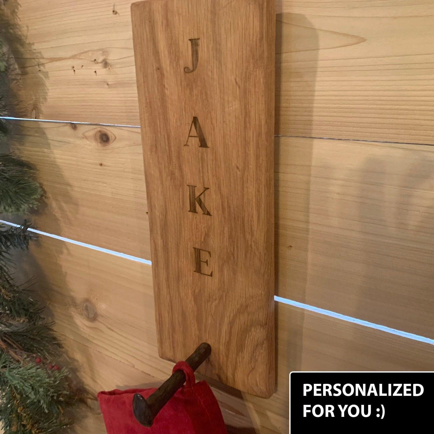 Custom Farmhouse Christmas Stocking Holder Wall Hanger