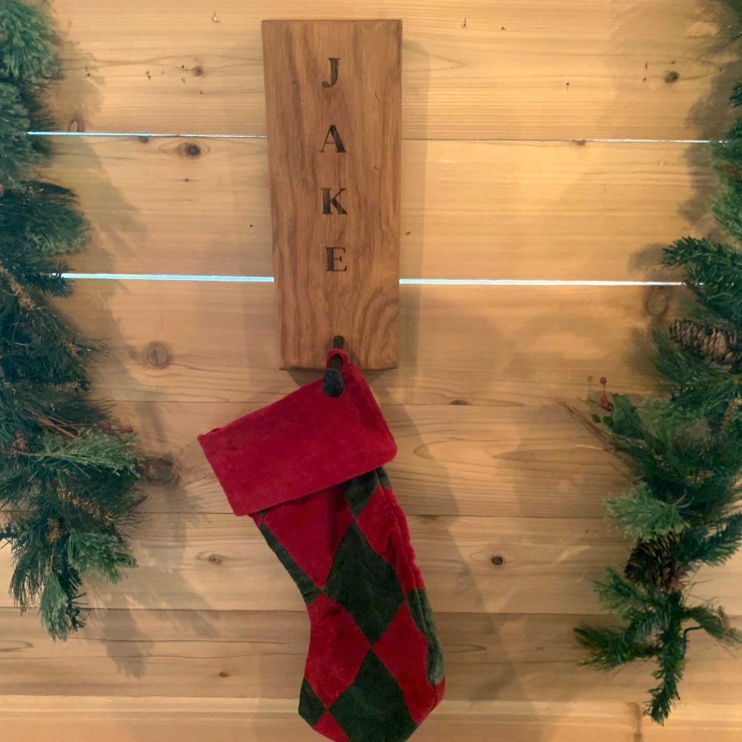 Custom Farmhouse Christmas Stocking Holder Wall Hanger