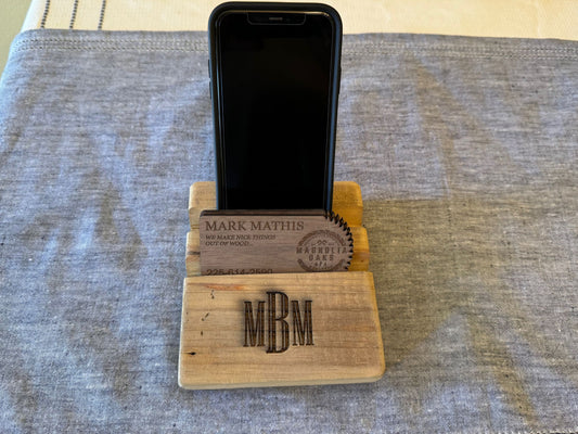 Personalized Rustic Phone / Business Card Holder