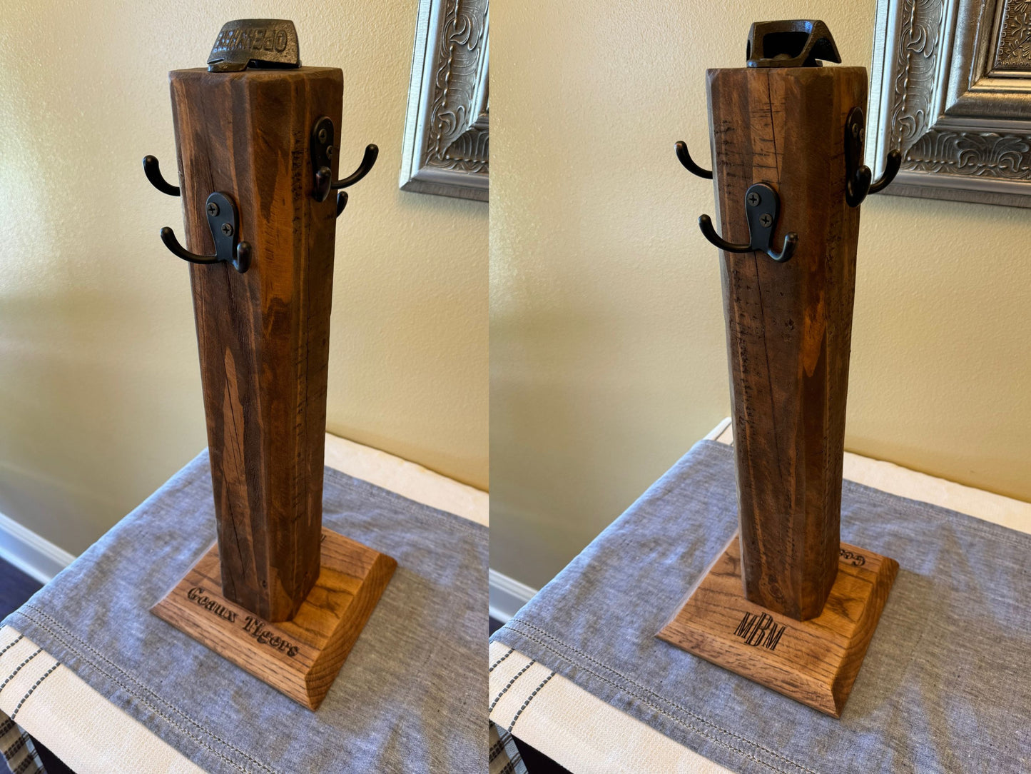 Custom Farmhouse Boot Hanger Stand with Bottle Opener