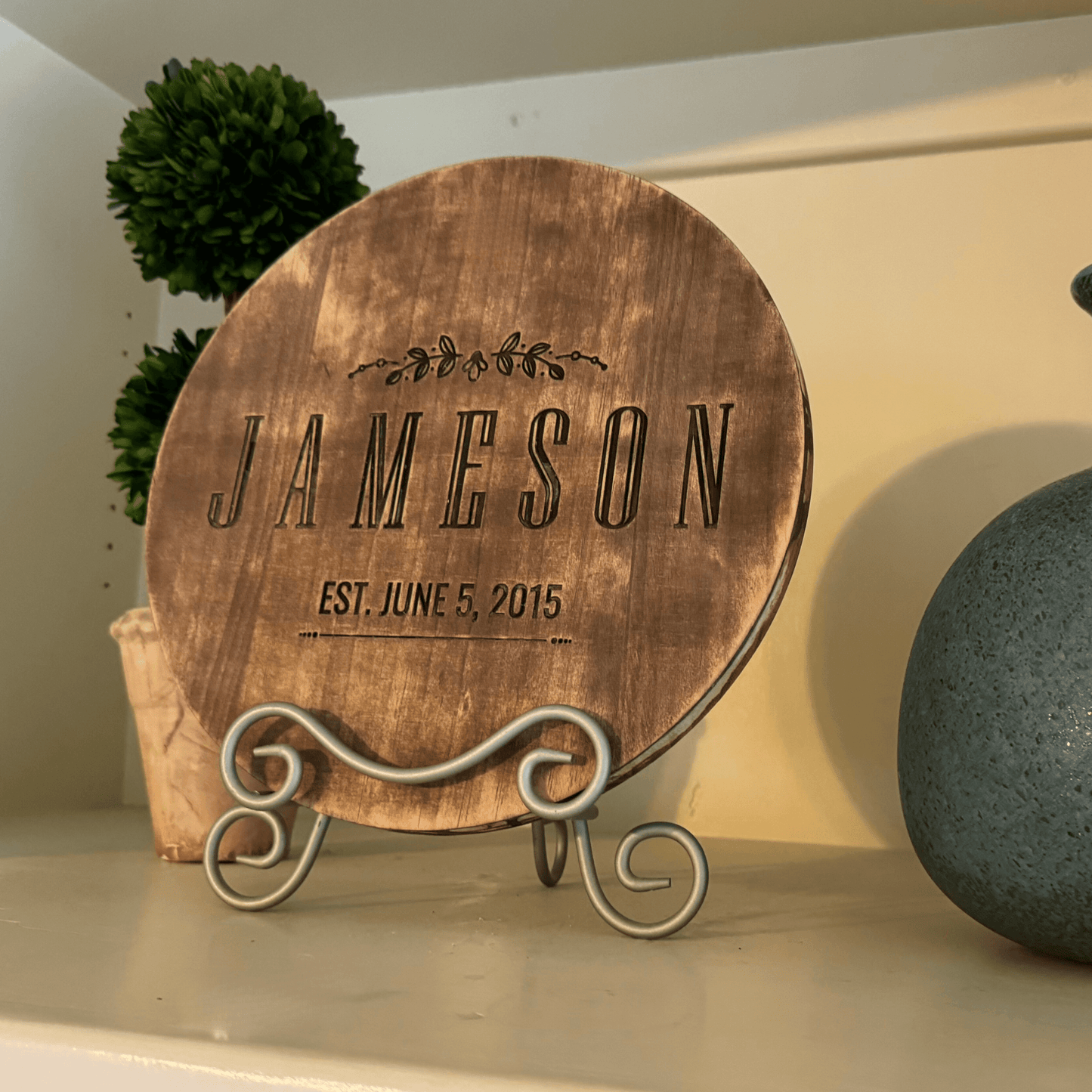 Personalized Wooden Lazy Susan for Dining Table with Round Turntable