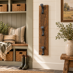 Reclaimed Wood Backpack Rack — 3 Hooks