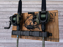 Personalized Wooden Fishing Rod Holder