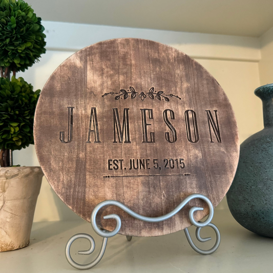 Personalized Wooden Lazy Susan for Dining Table with Round Turntable