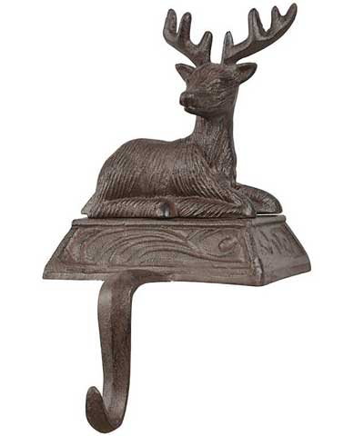 Cast Iron Deer Christmas Stocking Hanger