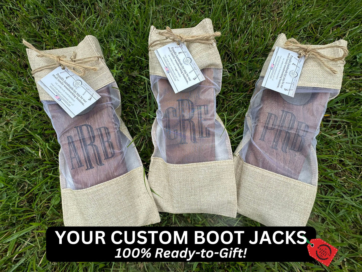 Personalized Rustic Walnut Boot Jack