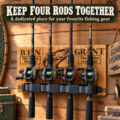 Personalized Wooden Fishing Rod Holder