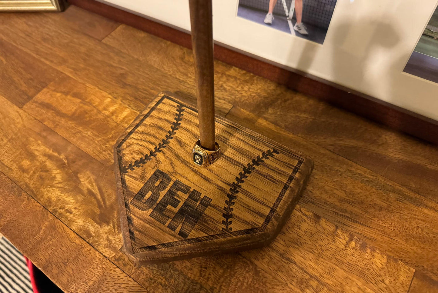 Personalized Baseball Ring Holder Display Stand for Championship Rings