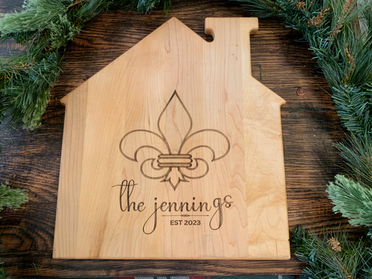 Personalized House Shaped Cutting Board
