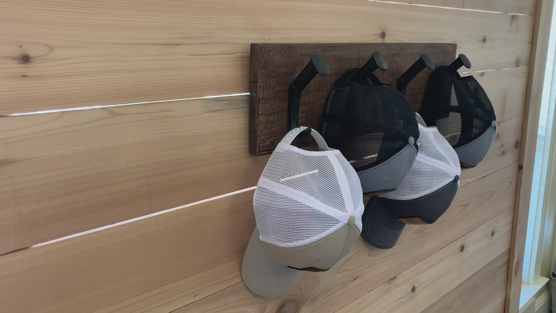 Handcrafted Rustic Farmhouse Wooden Hat Rack - 4 Hanger – Magnolia