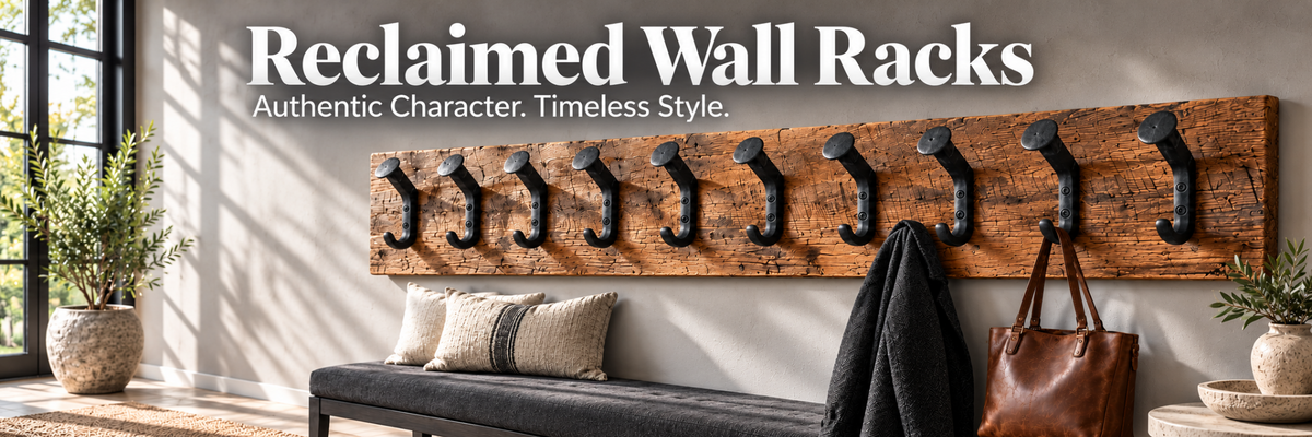 Reclaimed wall racks — authentic character and timeless style
