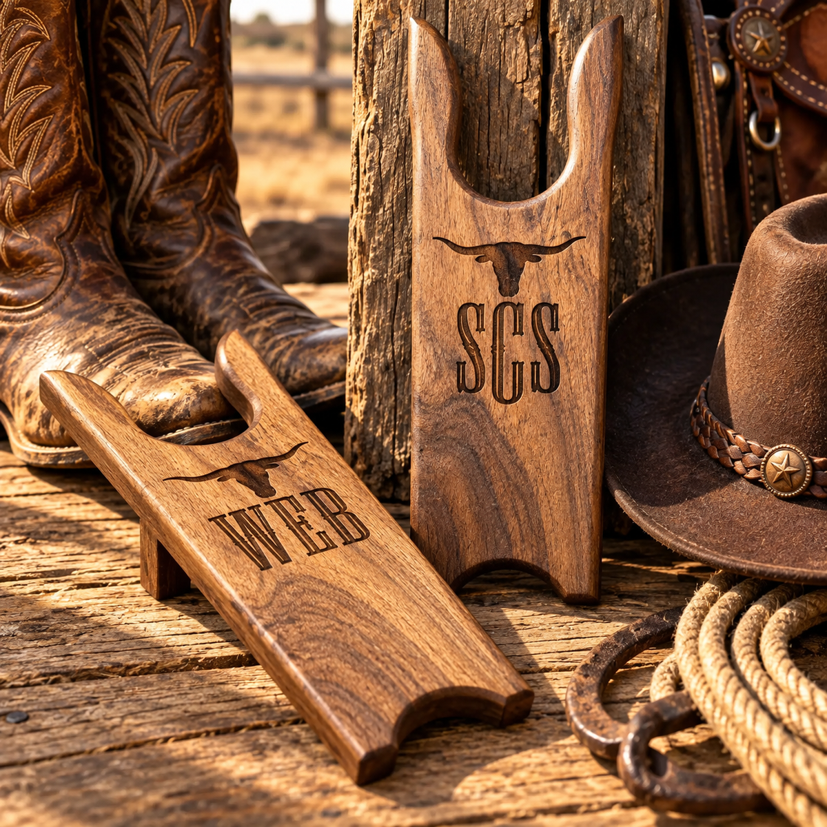 Personalized Walnut Boot Jack