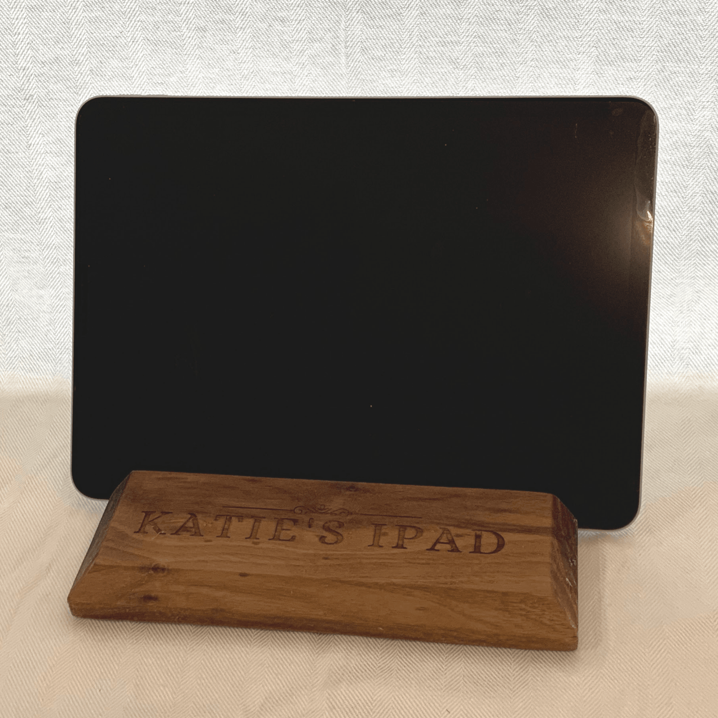 Personalized Walnut iPad / Tablet Holder & Stand