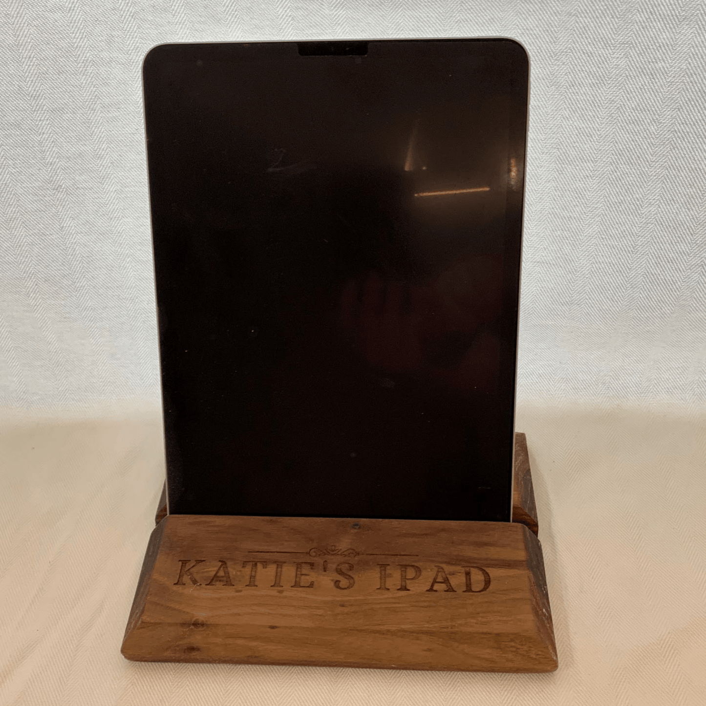 Personalized Walnut iPad / Tablet Holder & Stand