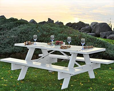 6' White Vinyl Picnic Table