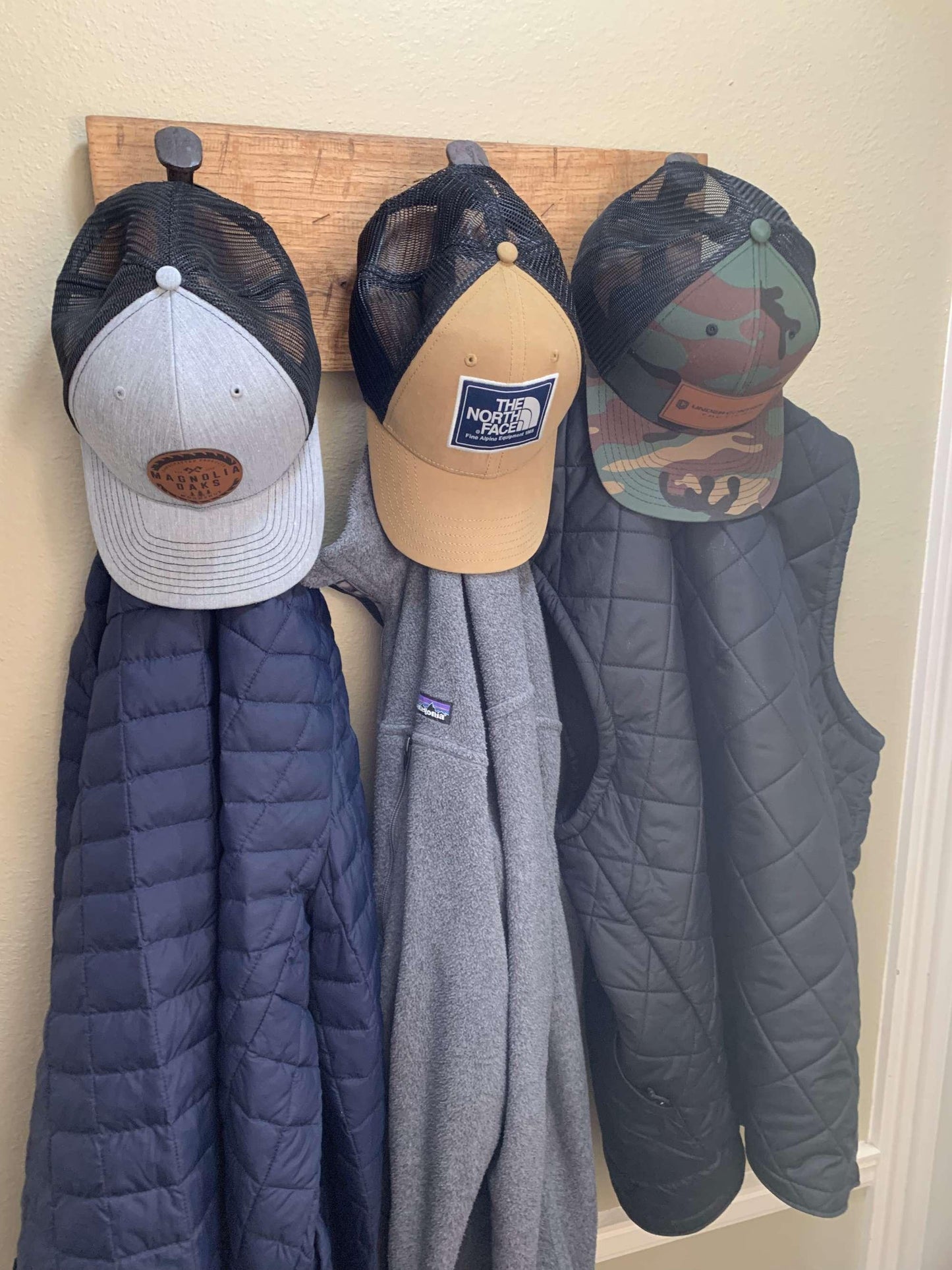 Handcrafted Rustic Farmhouse Coat Rack - 3 Hanger – Magnolia Oaks Woodshop