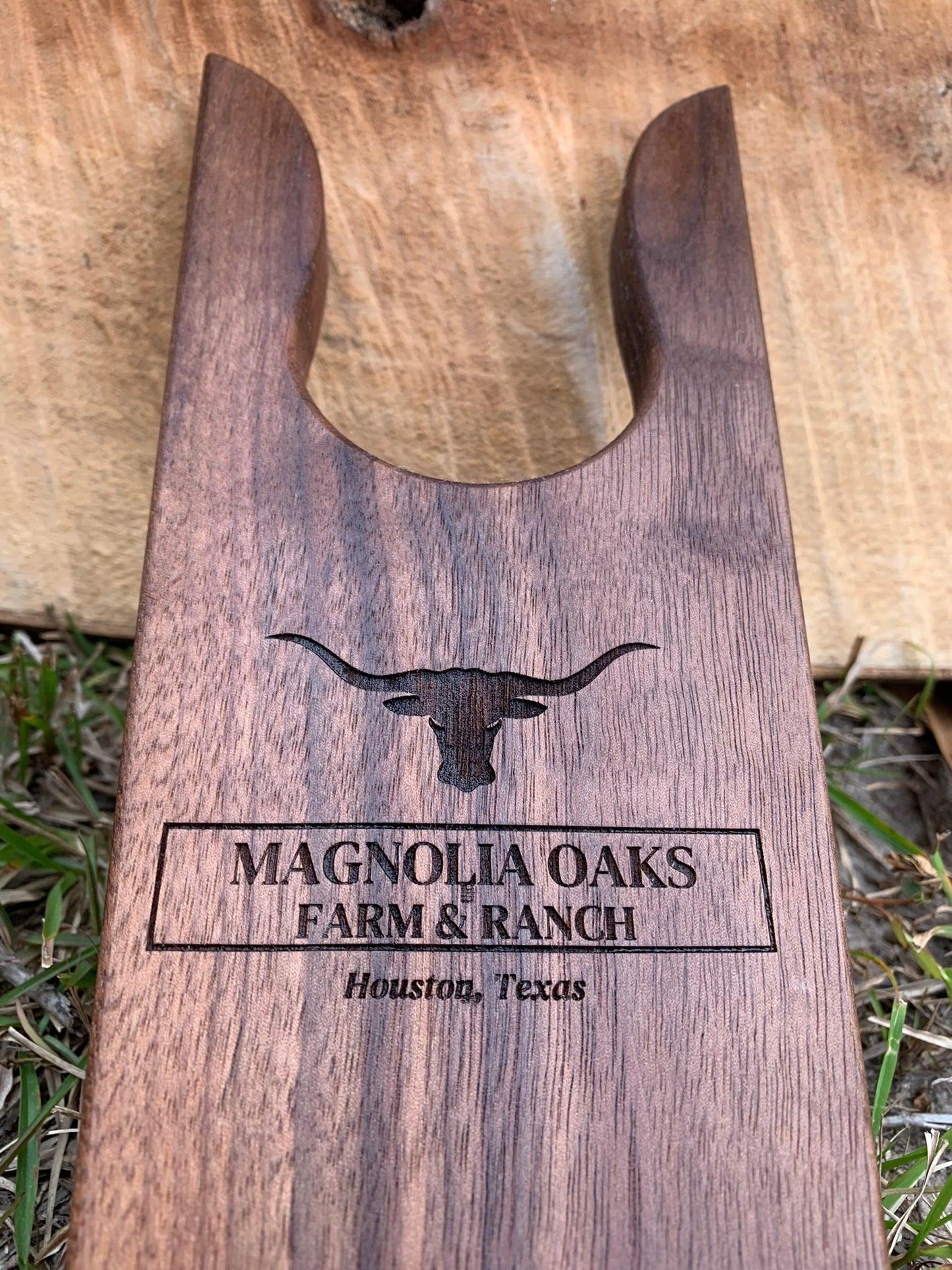 Personalized Rustic Walnut Boot Jack