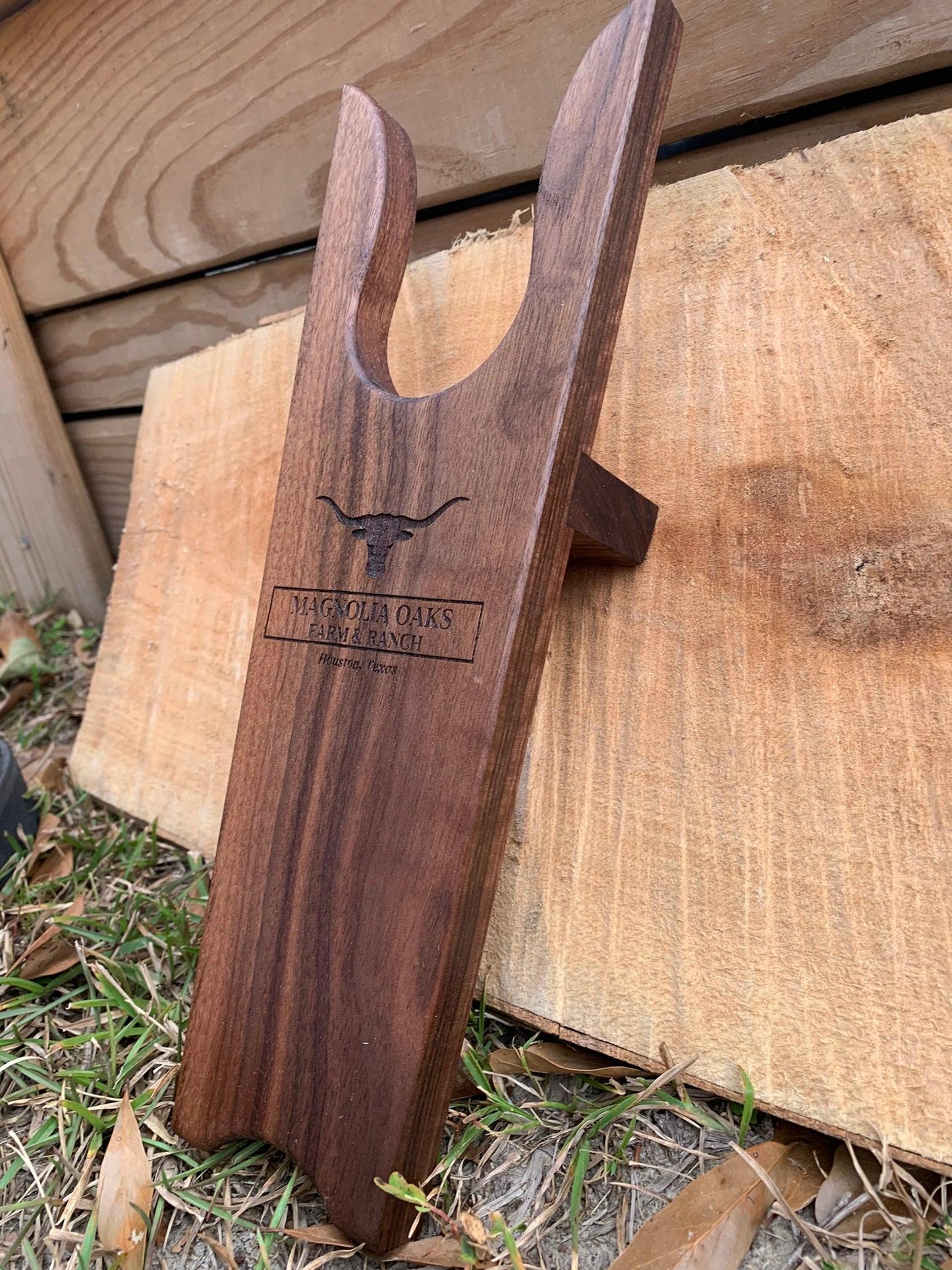 Personalized Rustic Walnut Boot Jack