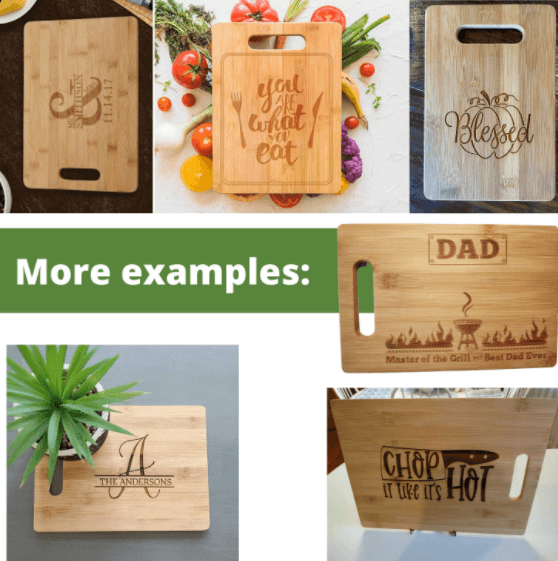 Bamboo Wood Cutting Board Happy Camper