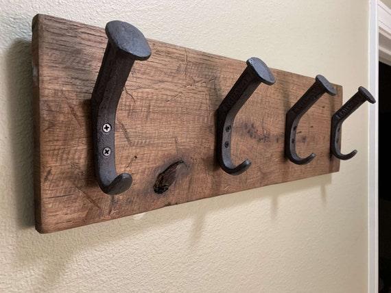 Handcrafted Rustic Farmhouse Wooden Hat Rack - 4 Hanger – Magnolia Oaks ...