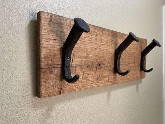 Handcrafted Rustic Farmhouse Wooden Hat Rack - 3 Hanger – Magnolia Oaks ...