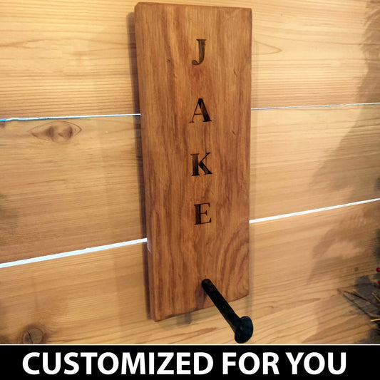 Personalized Rustic Towel Hanger for Wall