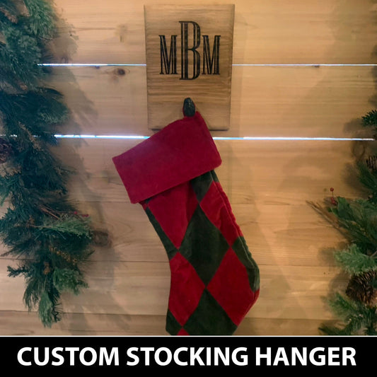Personalized Farmhouse Monogram Christmas Stocking Wall Hanger
