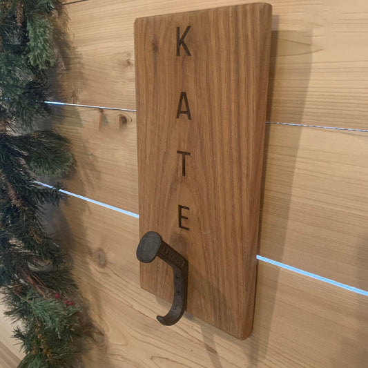 Personalized Engraved Rustic Towel Hanger