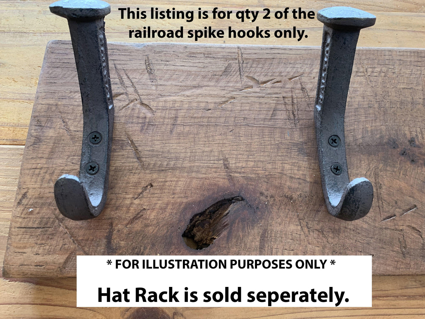 Railroad Spike Wall Hooks - qty 2