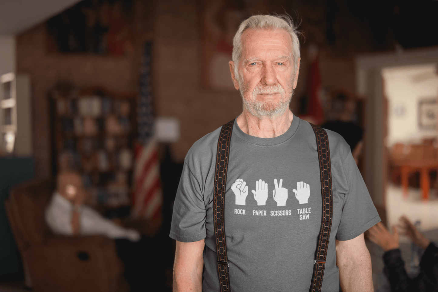 Rock Paper Scissors Table Saw T-shirt